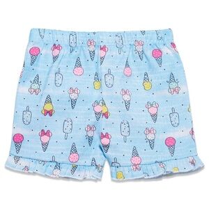 Disney Minnie Blue Shorts with Ice Cream Print